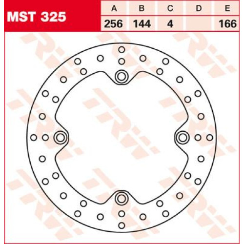 ТОРМОЗНОЙ ДИСК TRW (17101007) зад MST325 ROUND FIXED 256