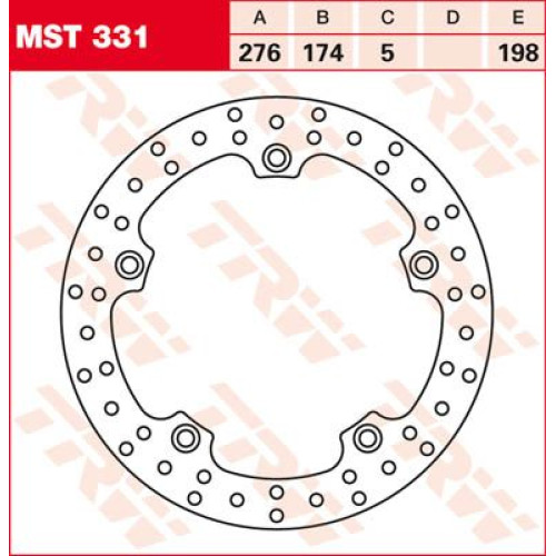 ТОРМОЗНОЙ ДИСК TRW (17101009) 250 зад MST331 ROUND FIXED