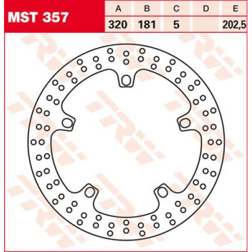 ТОРМОЗНОЙ ДИСК TRW (17101011) перёд MST357 ROUND FIXED 320