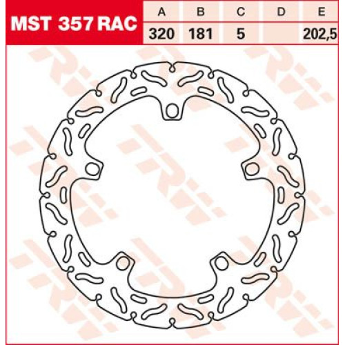 ТОРМОЗНОЙ ДИСК TRW (17101012) плавающий диск MST357RAC NON- RAC-DESIGN
