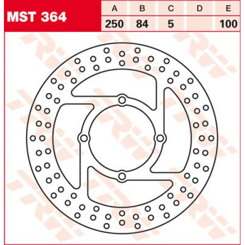ТОРМОЗНОЙ ДИСК TRW (17101014) 250 зад MST364 ROUND FIXED