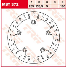 ТОРМОЗНОЙ ДИСК TRW (17101018) зад MST372 ROUND FIXED 265