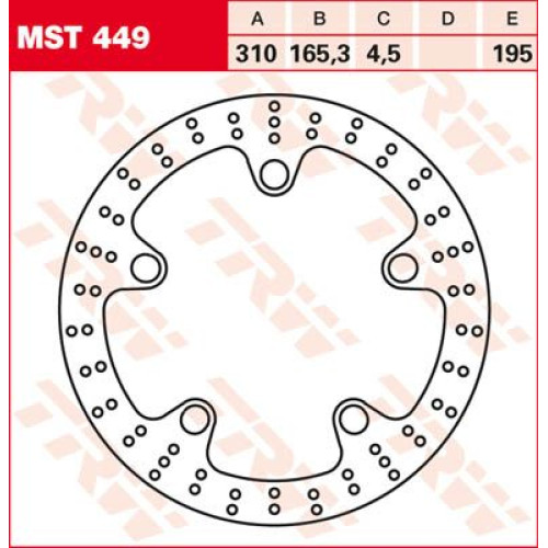 ТОРМОЗНОЙ ДИСК TRW (17102679) перёд FIX ROUND L/R ROUND FIXED 310