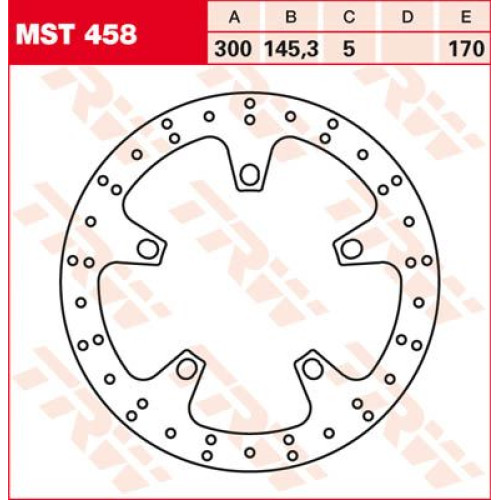 ТОРМОЗНОЙ ДИСК TRW (17102686) перёд FIX ROUND L/R ROUND FIXED 300
