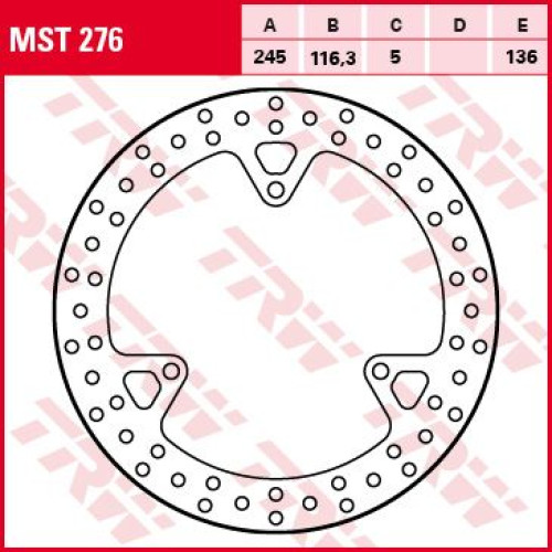 ТОРМОЗНОЙ ДИСК TRW (17103407) зад FIX ROUND ROUND FIXED 245