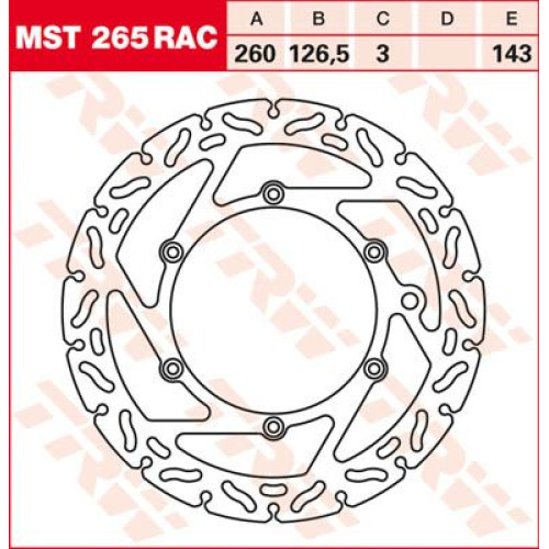 ТОРМОЗНОЙ ДИСК TRW (17110574) плавающий диск MST265RAC NON- RAC-DESIGN