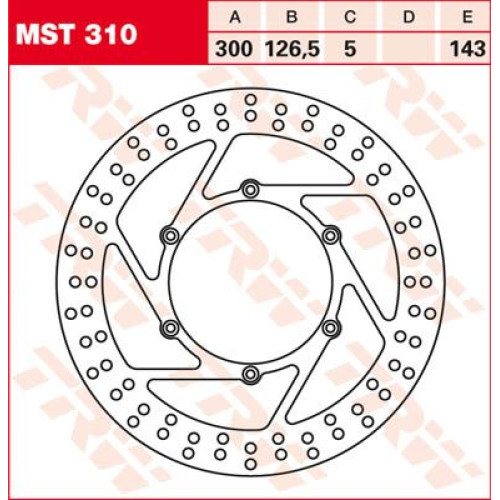 ТОРМОЗНОЙ ДИСК TRW (17110578) перёд MST310 ROUND FIXED 300