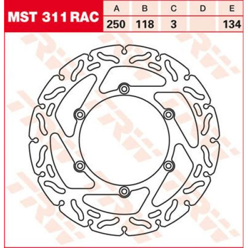 ТОРМОЗНОЙ ДИСК TRW (17110579) плавающий диск MST311RAC NON- RAC-DESIGN