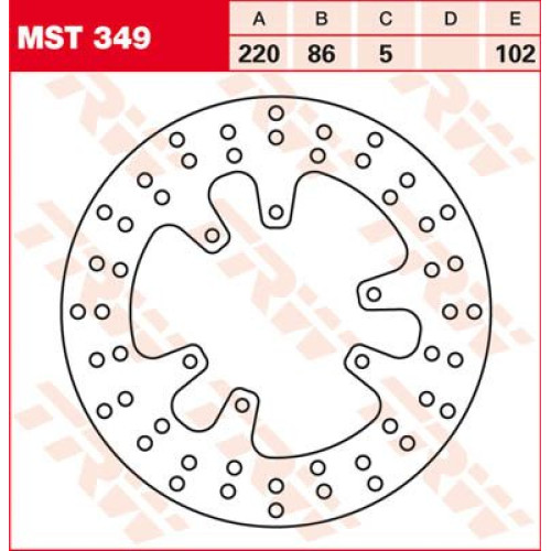 ТОРМОЗНОЙ ДИСК TRW (17110587) зад MST349 ROUND FIXED 220