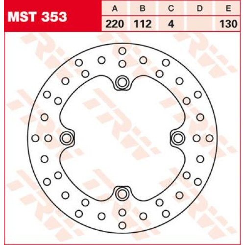 ТОРМОЗНОЙ ДИСК TRW (17110590) зад MST353 ROUND FIXED 220