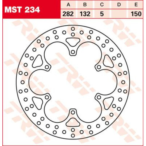 ТОРМОЗНОЙ ДИСК TRW (17110729) перёд зад MST234 ROUND FIXED 282