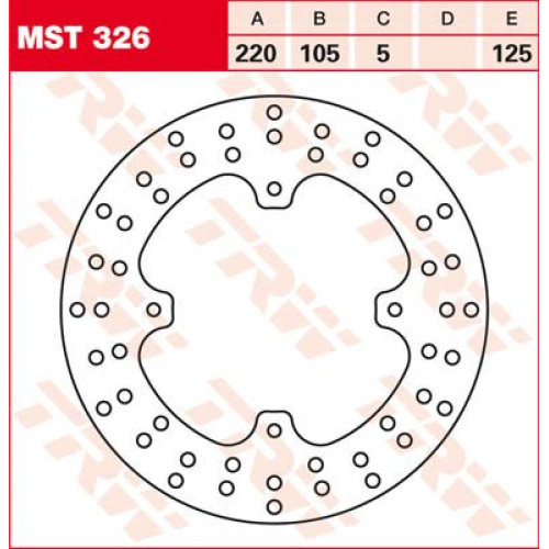 ТОРМОЗНОЙ ДИСК TRW (17110730) зад MST326 ROUND FIXED 220