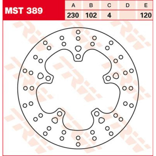 ТОРМОЗНОЙ ДИСК TRW (17110732) зад MST389 ROUND FIXED 230