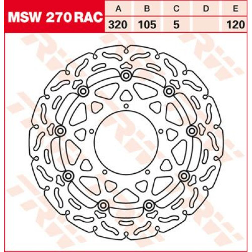 ТОРМОЗНОЙ ДИСК TRW (17110733) плавающий диск MSW270RAC RAC-DESIGN