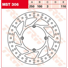 ТОРМОЗНОЙ ДИСК TRW (17110739) 250 перёд MST306 ROUND FIXED
