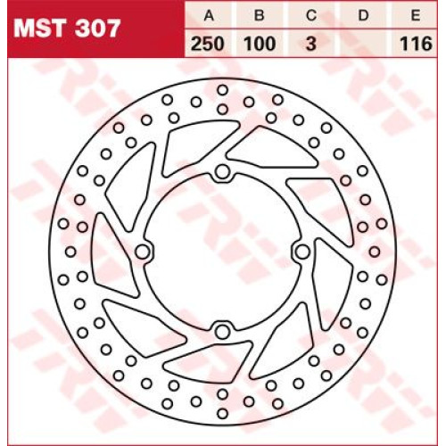ТОРМОЗНОЙ ДИСК TRW (17110741) 250 перёд MST307 ROUND FIXED