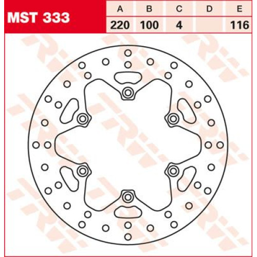 ТОРМОЗНОЙ ДИСК TRW (17110743) зад MST333 ROUND FIXED 220