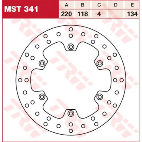 ТОРМОЗНОЙ ДИСК TRW (17110749) зад MST341 ROUND FIXED 220