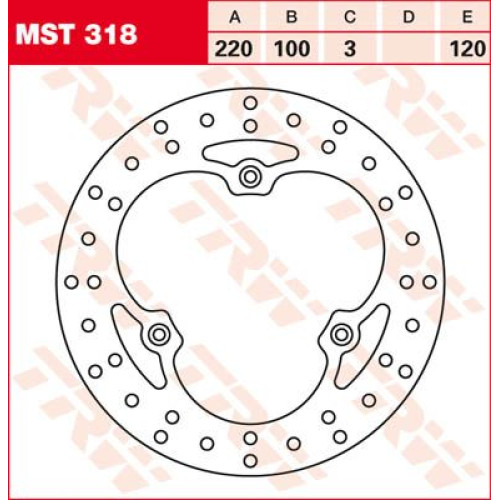 ТОРМОЗНОЙ ДИСК TRW (17110754) перёд MST318 ROUND FIXED 220