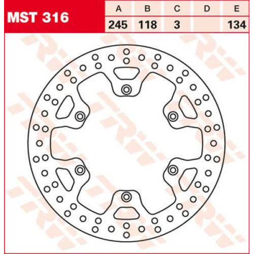 ТОРМОЗНОЙ ДИСК TRW (17110760) перёд MST316 ROUND FIXED 245