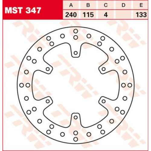 ТОРМОЗНОЙ ДИСК TRW (17110761) зад MST347 ROUND FIXED 240