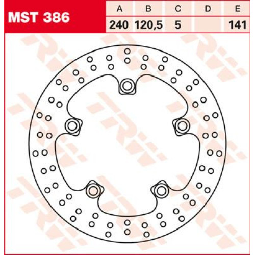 ТОРМОЗНОЙ ДИСК TRW (17110821) зад MST386 ROUND FIXED 240