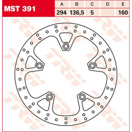 ТОРМОЗНОЙ ДИСК TRW (17110823) зад MST391 ROUND FIXED 294