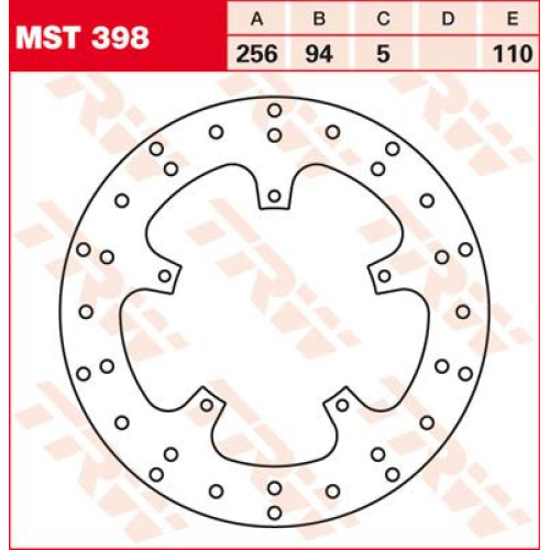 ТОРМОЗНОЙ ДИСК TRW (17110825) зад MST398 ROUND FIXED 256