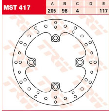 ТОРМОЗНОЙ ДИСК TRW (17110830) зад MST417 ROUND FIXED 205