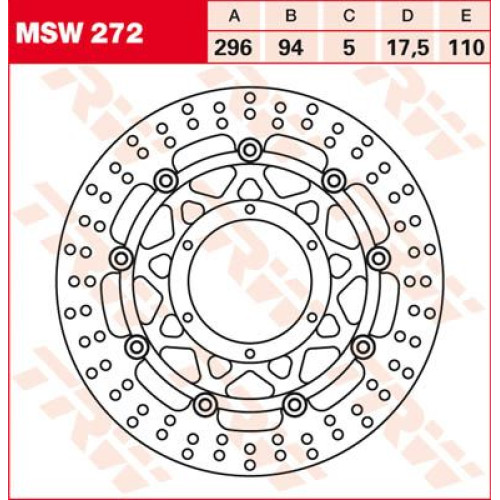 ТОРМОЗНОЙ ДИСК TRW (17110840) плавающий диск FL MSW272 -DESIGN