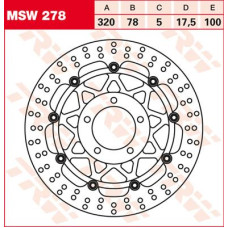 ТОРМОЗНОЙ ДИСК TRW (17110841) плавающий диск FL MSW278 -DESIGN
