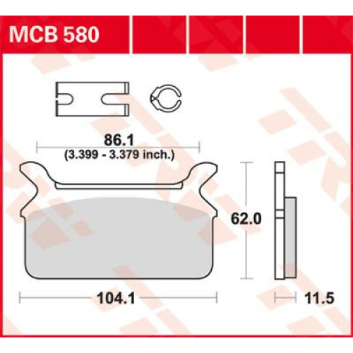 ТОРМОЗНЫЕ КОЛОДКИ TRW (17200155) MCB580 ALLROUND ORGANIC