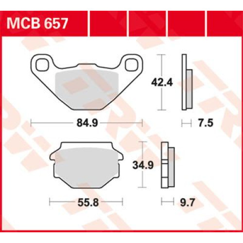 ТОРМОЗНЫЕ КОЛОДКИ TRW (17200164) MCB657 ALLROUND ORGANIC