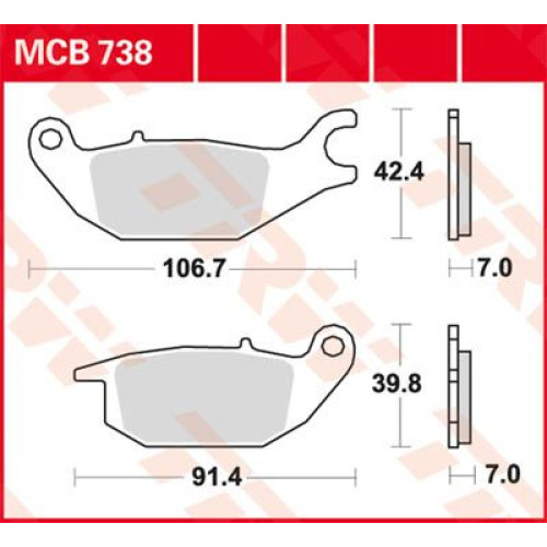 ТОРМОЗНЫЕ КОЛОДКИ TRW (17200175) MCB738 ALLROUND ORGANIC