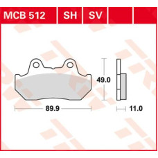 ТОРМОЗНЫЕ КОЛОДКИ TRW (17211015) SV дорожное MCB512SV SINTER PERFORMANCE