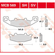 ТОРМОЗНЫЕ КОЛОДКИ TRW (17211036) SV дорожное MCB569SV SINTER PERFORMANCE