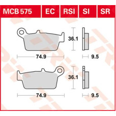 ТОРМОЗНЫЕ КОЛОДКИ TRW (17211039) внедорожное MCB575RSI RSI SINTER PERFORMANCE