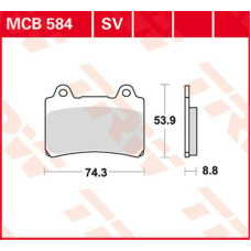 ТОРМОЗНЫЕ КОЛОДКИ TRW (17211044) SV дорожное MCB584SV SINTER PERFORMANCE