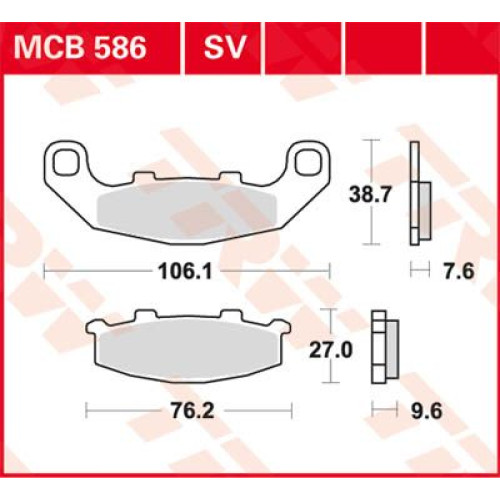 ТОРМОЗНЫЕ КОЛОДКИ TRW (17211046) SV дорожное MCB586SV SINTER PERFORMANCE