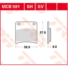 ТОРМОЗНЫЕ КОЛОДКИ TRW (17211049) SV дорожное MCB591SV SINTER PERFORMANCE
