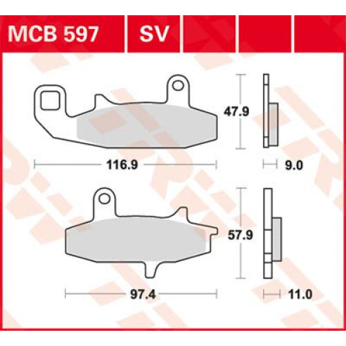 ТОРМОЗНЫЕ КОЛОДКИ TRW (17211054) SV дорожное MCB597SV SINTER PERFORMANCE