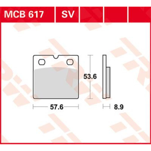 ТОРМОЗНЫЕ КОЛОДКИ TRW (17211066) SV дорожное MCB617SV SINTER PERFORMANCE