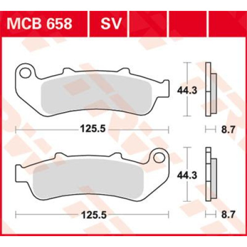 ТОРМОЗНЫЕ КОЛОДКИ TRW (17211081) SV дорожное MCB658SV SINTER PERFORMANCE ТОРМОЗНЫЕ КОЛОДКИ TRW (17211081) SV дорожное MCB658SV SINTER PERFORMANCE