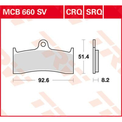 ТОРМОЗНЫЕ КОЛОДКИ TRW (17211086) MCB660SRQ SRQ SINTER TRACK