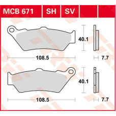 ТОРМОЗНЫЕ КОЛОДКИ TRW (17211098) SV дорожное MCB671SV SINTER PERFORMANCE