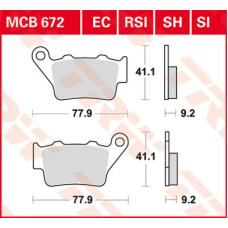 ТОРМОЗНЫЕ КОЛОДКИ TRW (17211099) внедорожное MCB672RSI RSI SINTER PERFORMANCE