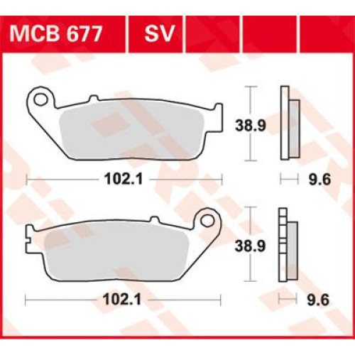 ТОРМОЗНЫЕ КОЛОДКИ TRW (17211103) SV дорожное MCB677SV SINTER PERFORMANCE