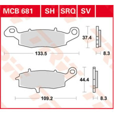 ТОРМОЗНЫЕ КОЛОДКИ TRW (17211107) MCB681SRQ SRQ SINTER TRACK