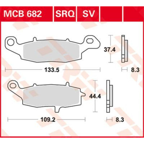 ТОРМОЗНЫЕ КОЛОДКИ TRW (17211109) MCB682SRQ SRQ SINTER TRACK