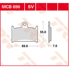 ТОРМОЗНЫЕ КОЛОДКИ TRW (17211114) SV дорожное MCB690SV SINTER PERFORMANCE